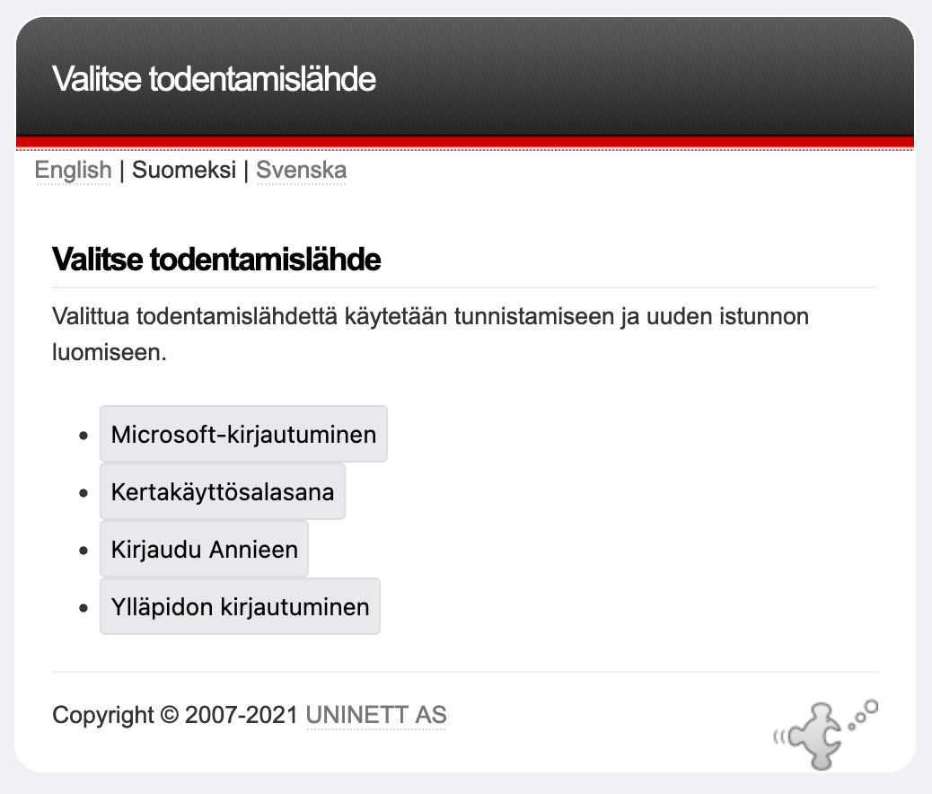 Kirjautumisikkuna